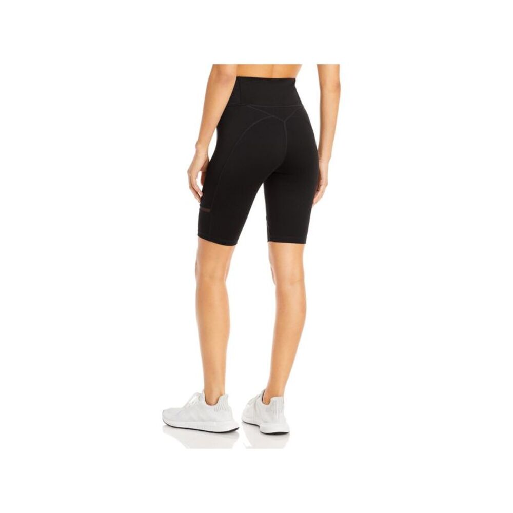 PUMA Womens Skinny Shorts Stretch Ribbed Active Wear Mesh Inset Bike Shorts - Picture 2 of 2